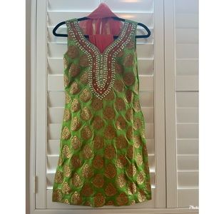 Green and Orange kurti set